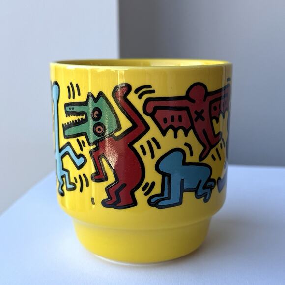 Keith Haring Luna Luna Yellow Graphic Coffee Mug Cup by Artestar - Porcelain - Picture 2 of 7